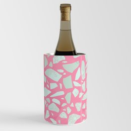 Pink terrazzo flooring seamless pattern with colorful marble rocks Wine Chiller