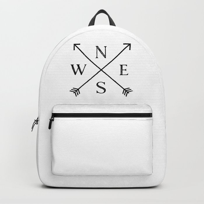 Black and White Compass Backpack