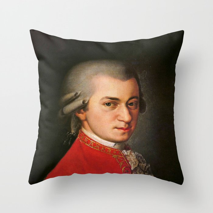 Barbara Krafft - portrait of Mozart Throw Pillow