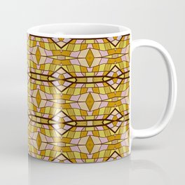 abstract seamless pattern stained glass style with brown and pink colors Coffee Mug