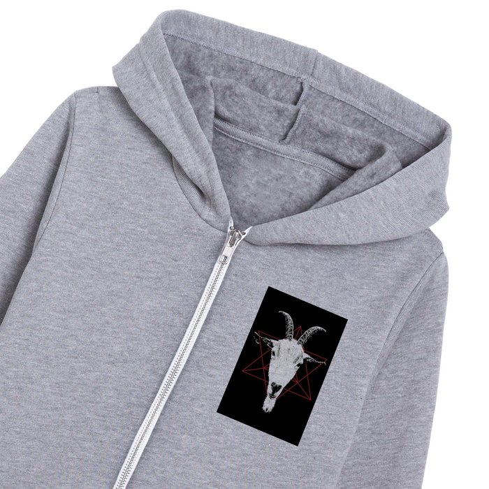 Satanic Goat Occult Art Kids Zip Hoodie by carlitov Society6