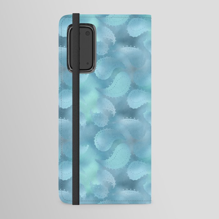 Blue Paisley Pattern Android Wallet Case