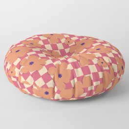 Pink Checkers Flower Power Floor Pillow