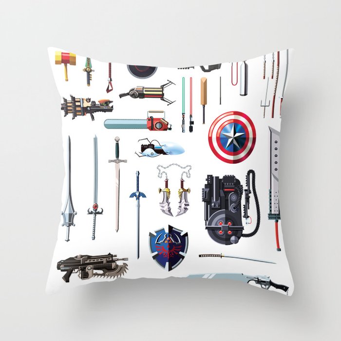 Famous Weapons Throw Pillow