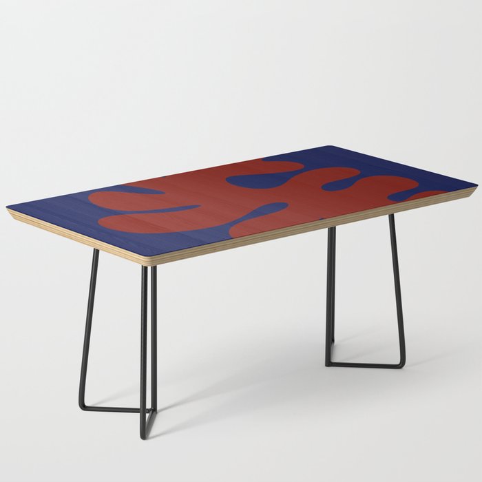 Red rooster Matisse cut-out on aquamarine Coffee Table
