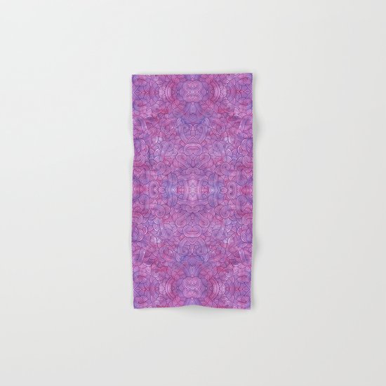 Neon pink and purple swirls doodles Hand & Bath Towel
