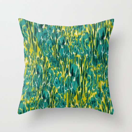 Ikat Floral Throw Pillow