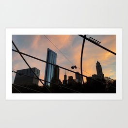 Chicago Skyline Sunset Art Print