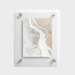 Feels: a neutral, textured, abstract piece in whites by Alyssa Hamilton Art Floating Acrylic Print