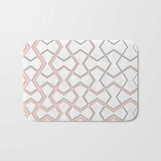 Pink Under Marble Tiles Bath Mat
