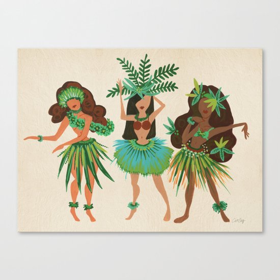 Luau Girls Canvas Print