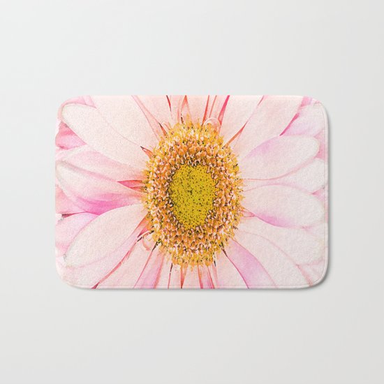 Pink flower with pink background - lovely girlish summer feeling Bath Mat
