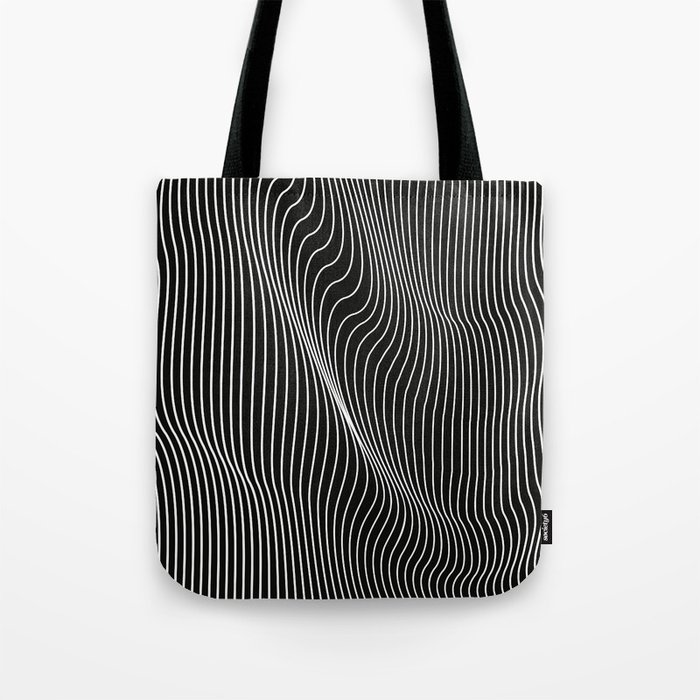 Minimal curves black Tote Bag