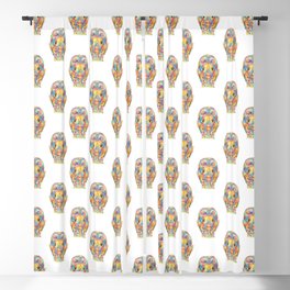 Anatomy of facial muscles expression skull Print Modern Watercolor Blackout Curtain