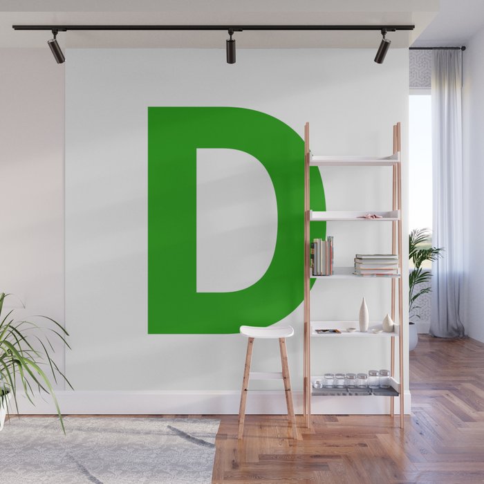 Letter D (Green & White) Wall Mural