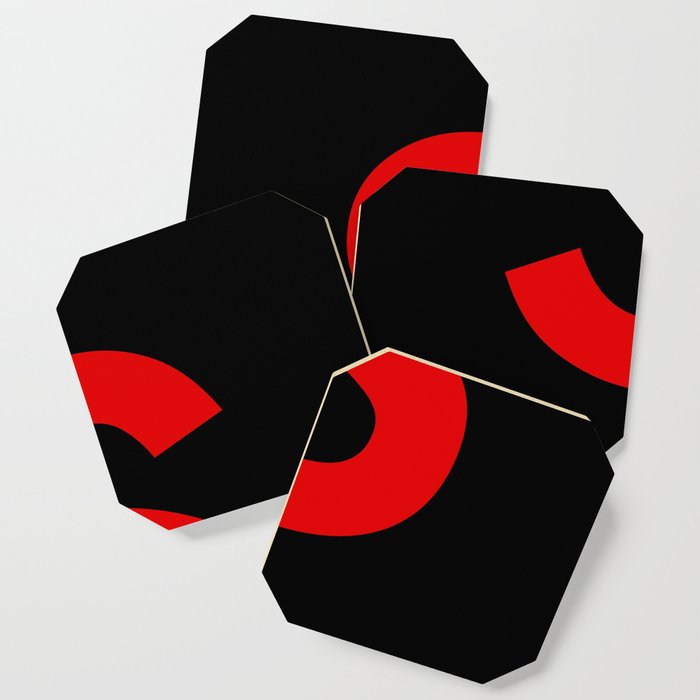Letter S (Red & Black) Coaster