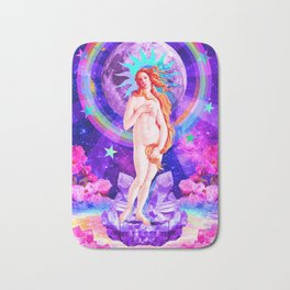 Psychedelic Venus Badematte | Iridescent, Birthofvenus, Goddess, Digital, Acid, Botticelli, Modern, Trippy, Crystals, Venus 