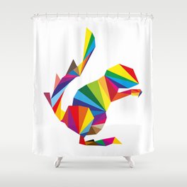 rainbow squirrel Shower Curtain