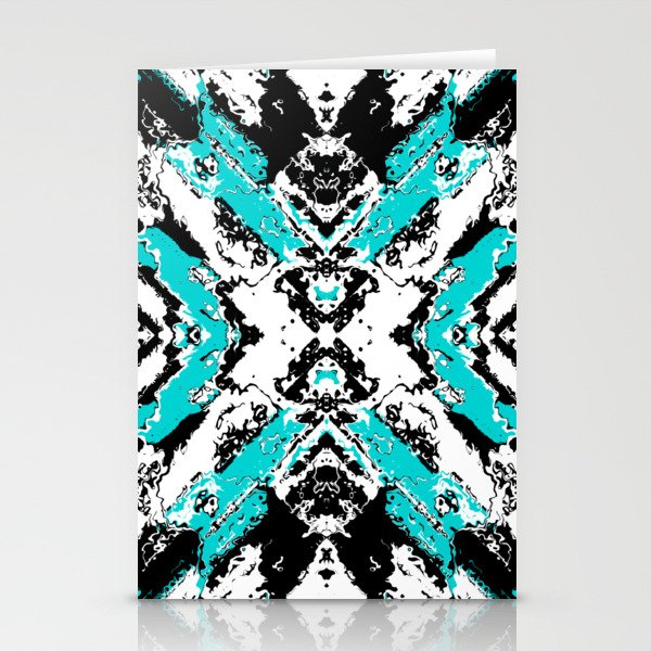 Blue Changes - Abstract black, white and blue Stationery Cards