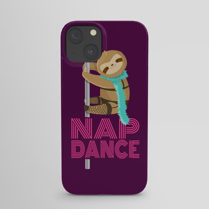 Funny Nap Dance Neon Sign Cute Sloth Pole Dancer iPhone Case