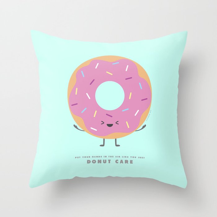 Donut Care Throw Pillow