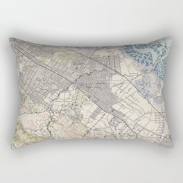 Old Map of Palo Alto & Silicon Valley CA (1943) Rectangular Pillow