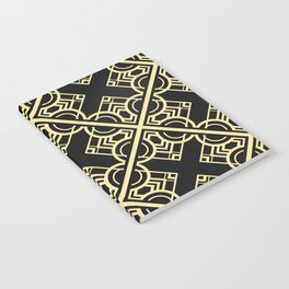 Vintage modern tiles pattern. Abstract art deco seamless monochrome background Notebook