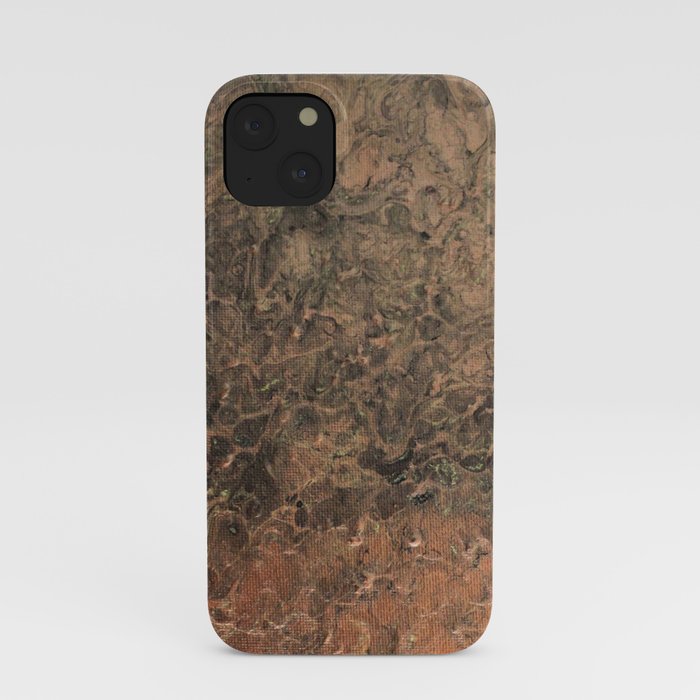 Copper Black Gold Marble Canvas Texture iPhone Case
