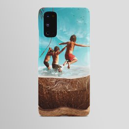  Children bathe in the coconut beach Android Case