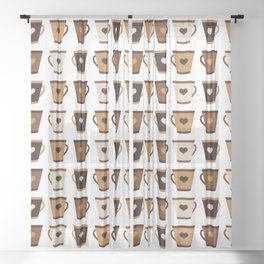 Pattern for Caffeine Coffee Lover Sheer Curtain