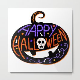 Happy Halloween Pumpkin Trick Or Treat Metal Print