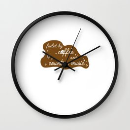Fueled By Coffee And Country Music Wall Clock | Vintagecoffee, Fueledbycoffee, Graphicdesign, Coffeeaddicts, Coffeeobsessed, Caffine, Countrymusic, Countrysongs, Musicnote, Coffeelover 