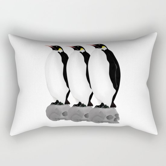 Penguins Standing Guard Rectangular Pillow