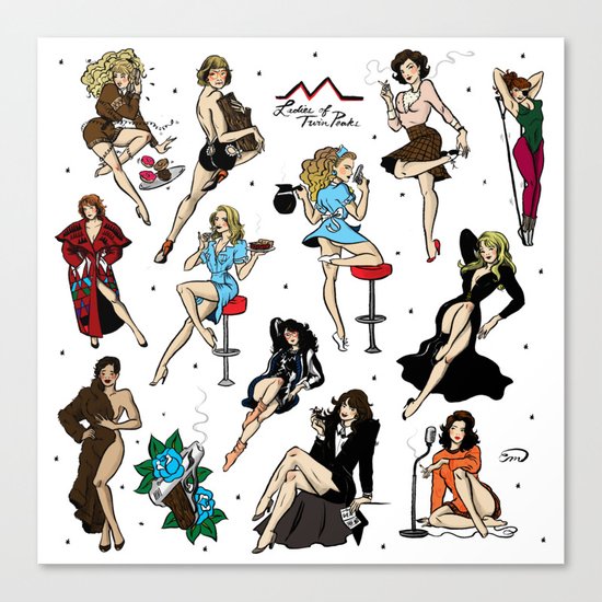 Ladies of Twin Peaks pattern Canvas Print