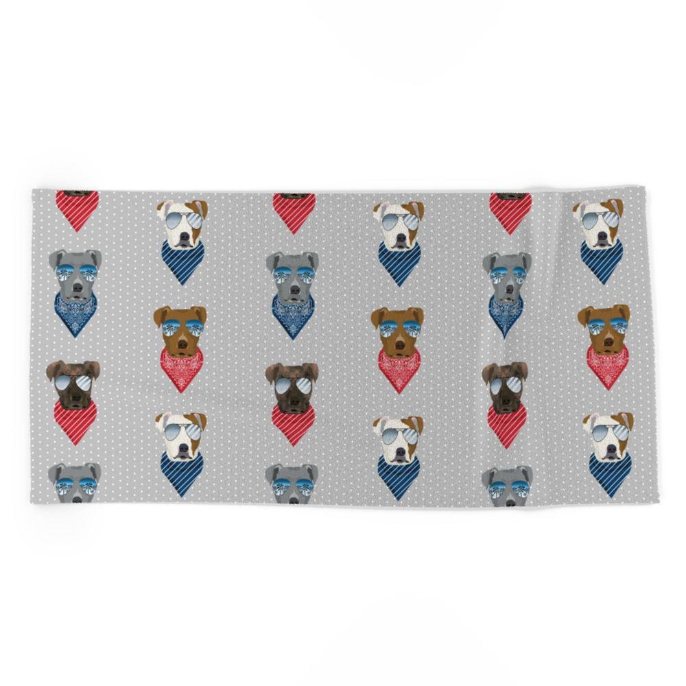 Pitbull Summer Sunglasses Bandana Pure Breed Dog Gifts Beach Towel by pibbleparty