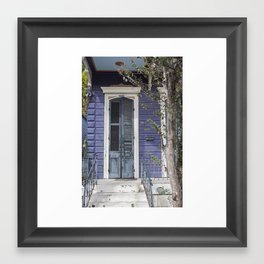 New Orleans Blue Marigny Door Framed Art Print