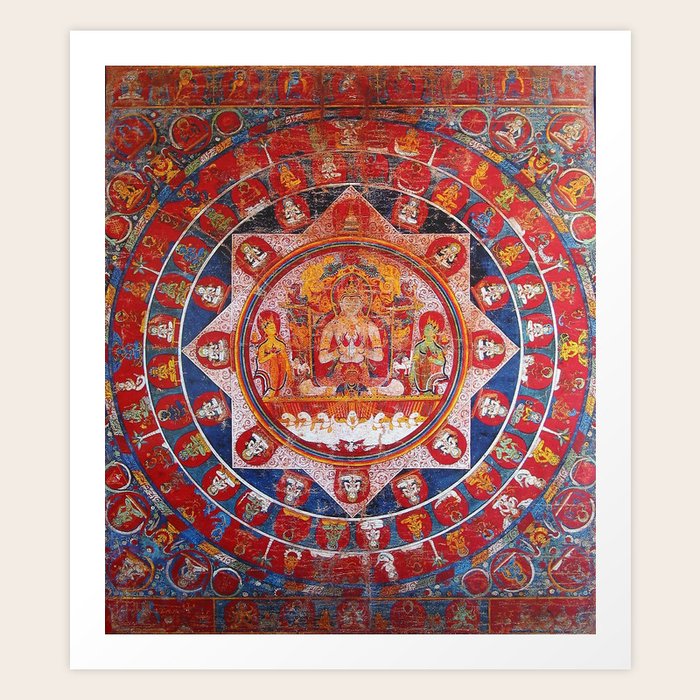 Ancient Hindu Mandala of Moon God Chandra Art Print by The Mandala Stop |  Society6