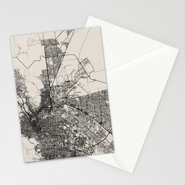 El Paso Black & White Map Stationery Card