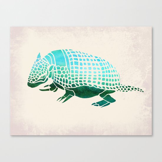Watercolor Armadillo Canvas Print
