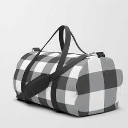 Black and White Plaid  Duffle Bag