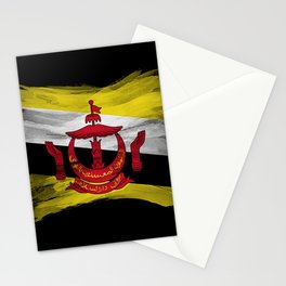 Brunei flag brush stroke, national flag Stationery Card