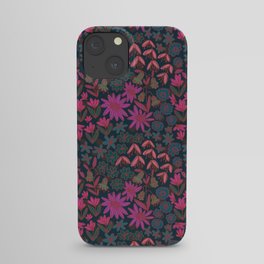 Dark Ditsy Floral Repeat  iPhone Case