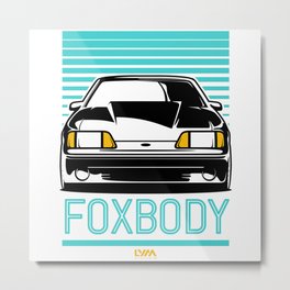 Foxbody Mustang GT Retro Metal Print | Digital, Graphicdesign, Retro, Vintage, Foxbody, Stang, Cobra, Notch, Car, Body 