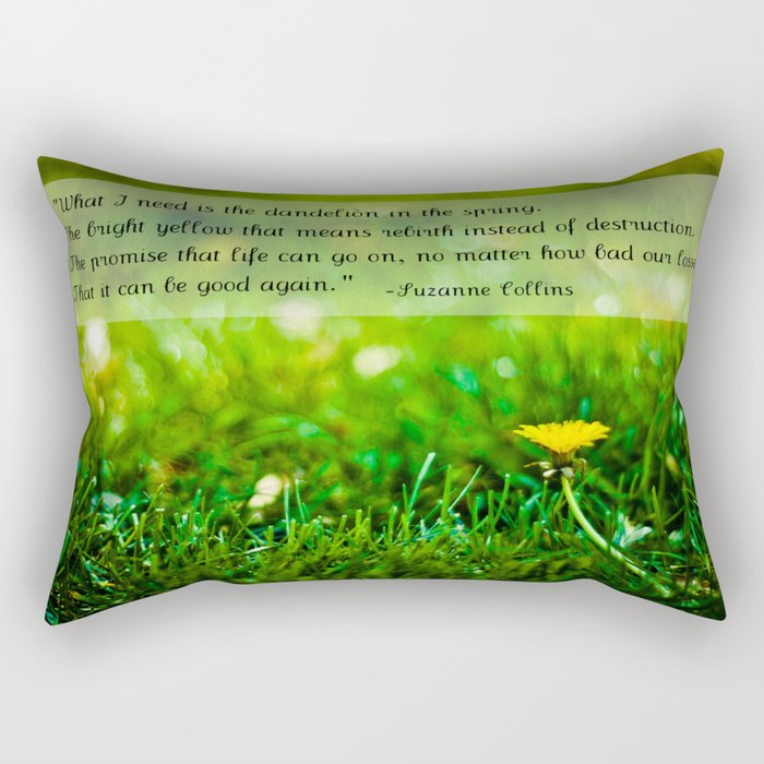 The Hunger Games Dandelion Quote  Rectangular Pillow