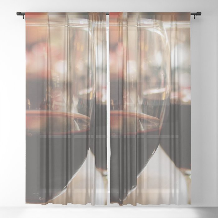 Spain Photography - Two Glasses Of Wine Sheer Curtain
