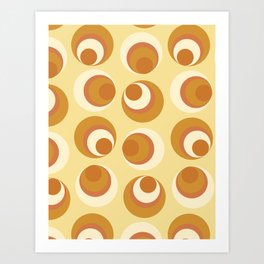Abstract Retro 70s Dots And Circles  Midcentury Modern Pattern  Art Print