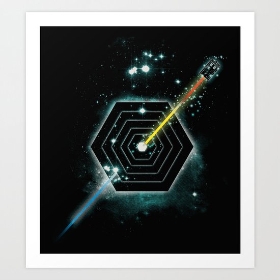 Space and Time Fragmentation Ship Art Print