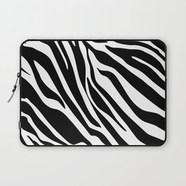 Mid Century Modern Zebra Print Pattern - Black and White Laptop Sleeve