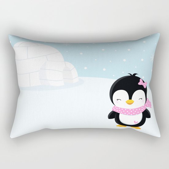 Cute penguin girl Rectangular Pillow