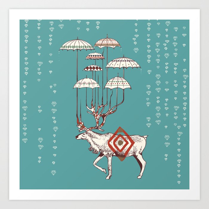 Rain Deer Art Print